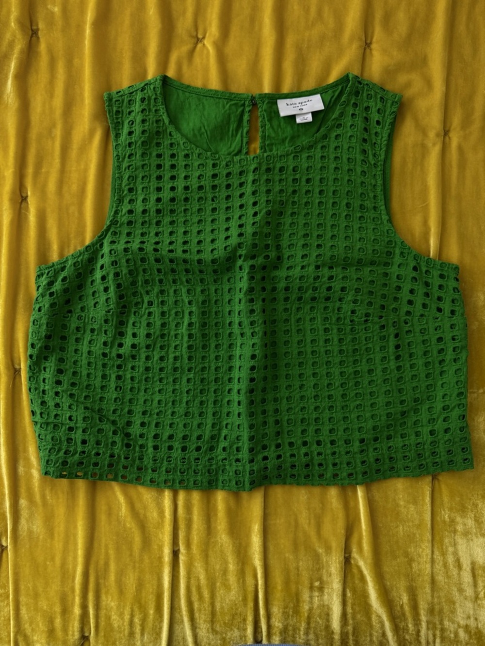 Kate Spade Green Eyelet Sleeveless Top